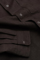 James Coward - Workshop Shirt - Dark Brown Welterweight Belgian Linen - Canoe Club