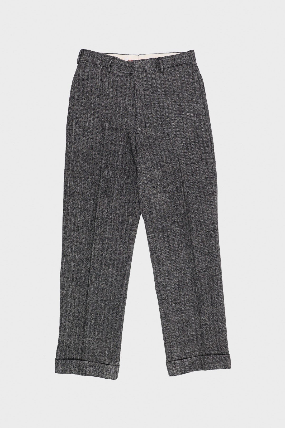 J. Press - Piped Stem Pants - Gray Herringbone Tweed - Canoe Club