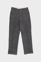 J. Press - Piped Stem Pants - Gray Herringbone Tweed - Canoe Club