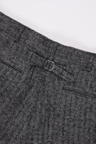J. Press - Piped Stem Pants - Gray Herringbone Tweed - Canoe Club