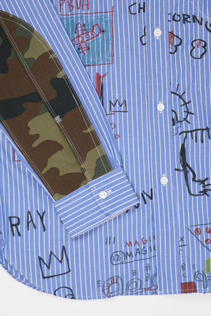 Junya Watanabe - Blue Striped Shirt - Camo - Canoe Club