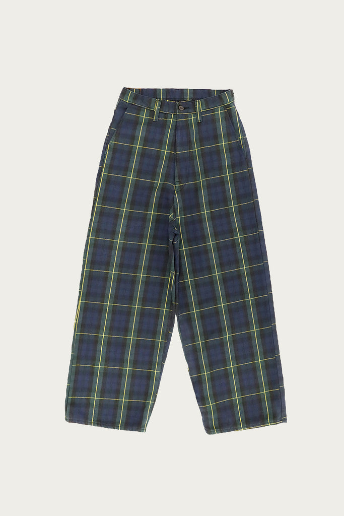 Kapital - 11oz Tartan Check PORT Baggy Pants - Navy - Canoe Club