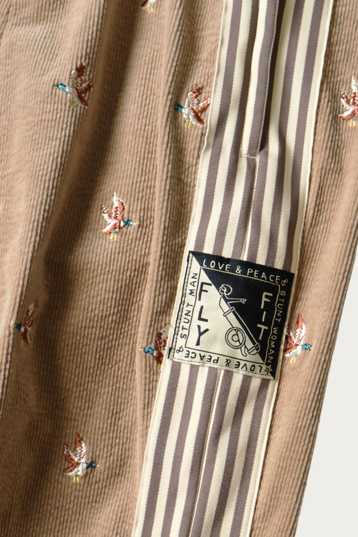 Kapital - 11W Stretch Corduroy DUCK Embroidery Track Pants (Banner Stripe) - GLB - Canoe Club