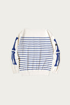 Kapital - 12G Panel Stripe Knit Boat-Neck Sweater (BONE Sleeve) - Navy Blue - Canoe Club