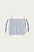 Kapital - 12G Panel Stripe Knit Boat-Neck Sweater (BONE Sleeve) - Navy Blue - Canoe Club