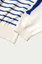 Kapital - 12G Panel Stripe Knit Boat-Neck Sweater (BONE Sleeve) - Navy Blue - Canoe Club
