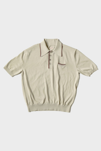 Kapital 14G Knit CAROL Polo | Beige | Canoe Club