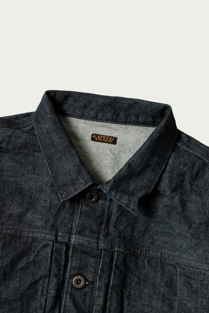 Kapital - 14oz BLK Denim 1st JKT - Black - Canoe Club