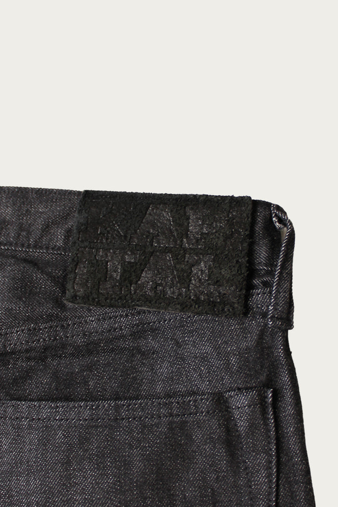 Kapital - 14oz BLK Denim 5P MONKEY TH (ZIP Ver.) - Black - Canoe Club
