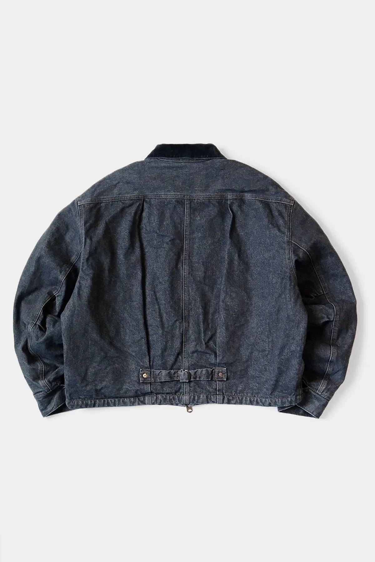 Kapital 14oz BLKxECR Denim T-Back Drizzler JKT | Black | Canoe Club