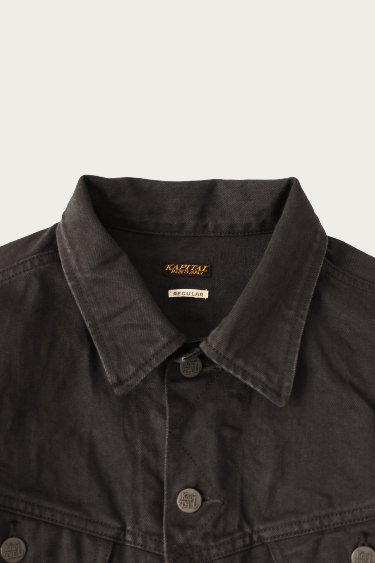 Kapital - 14oz BLKxBLK Denim Westerner (regular) - Black - Canoe Club