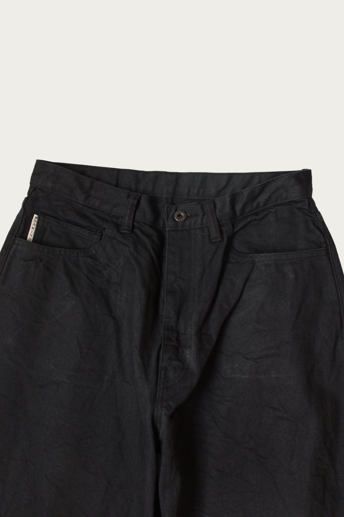 Kapital 14oz BLKxBLK Denim CLUB Baggy 5P Pants | Black | Canoe Club