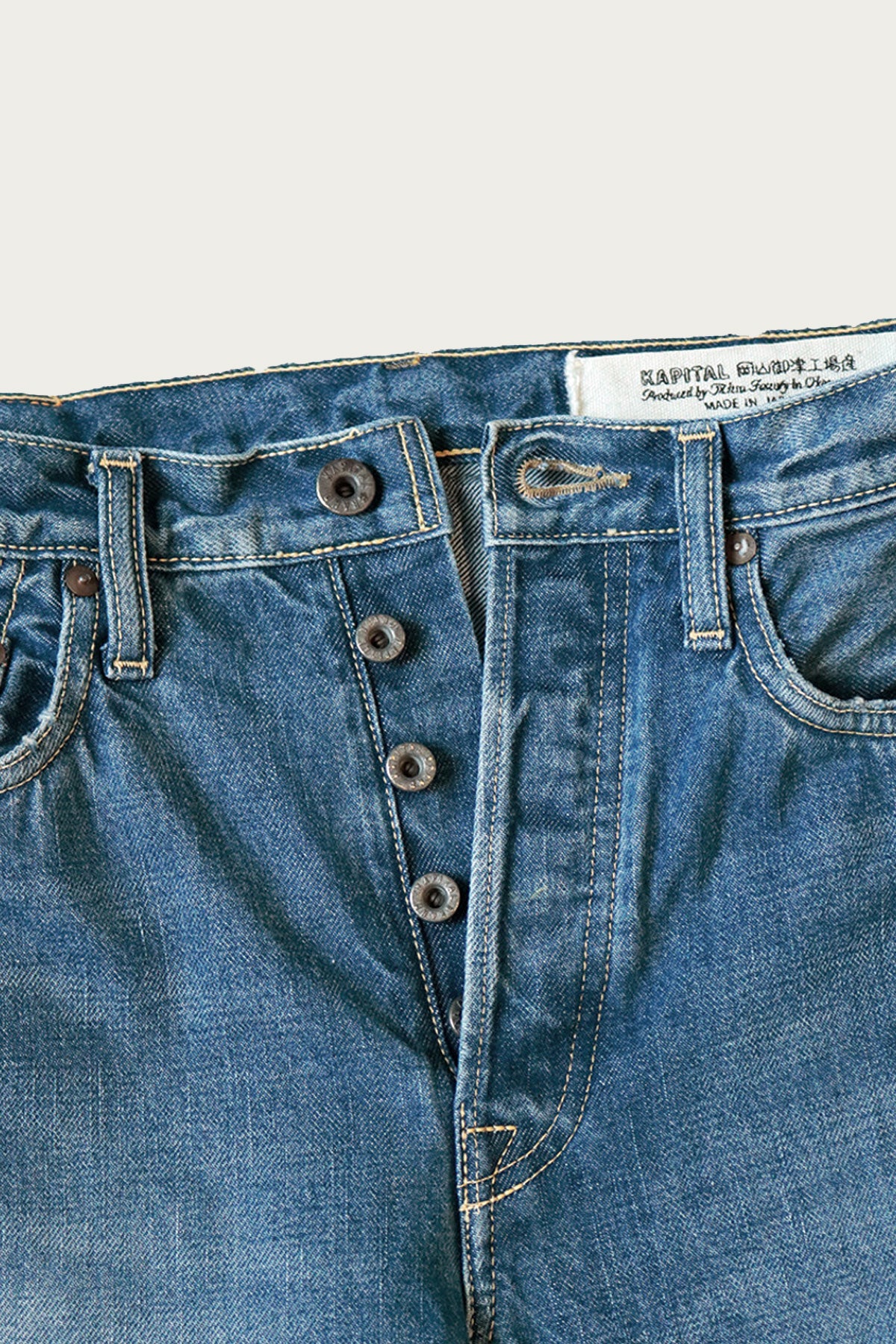 Kapital - 14oz Denim TH Straight - Midtone - Canoe Club