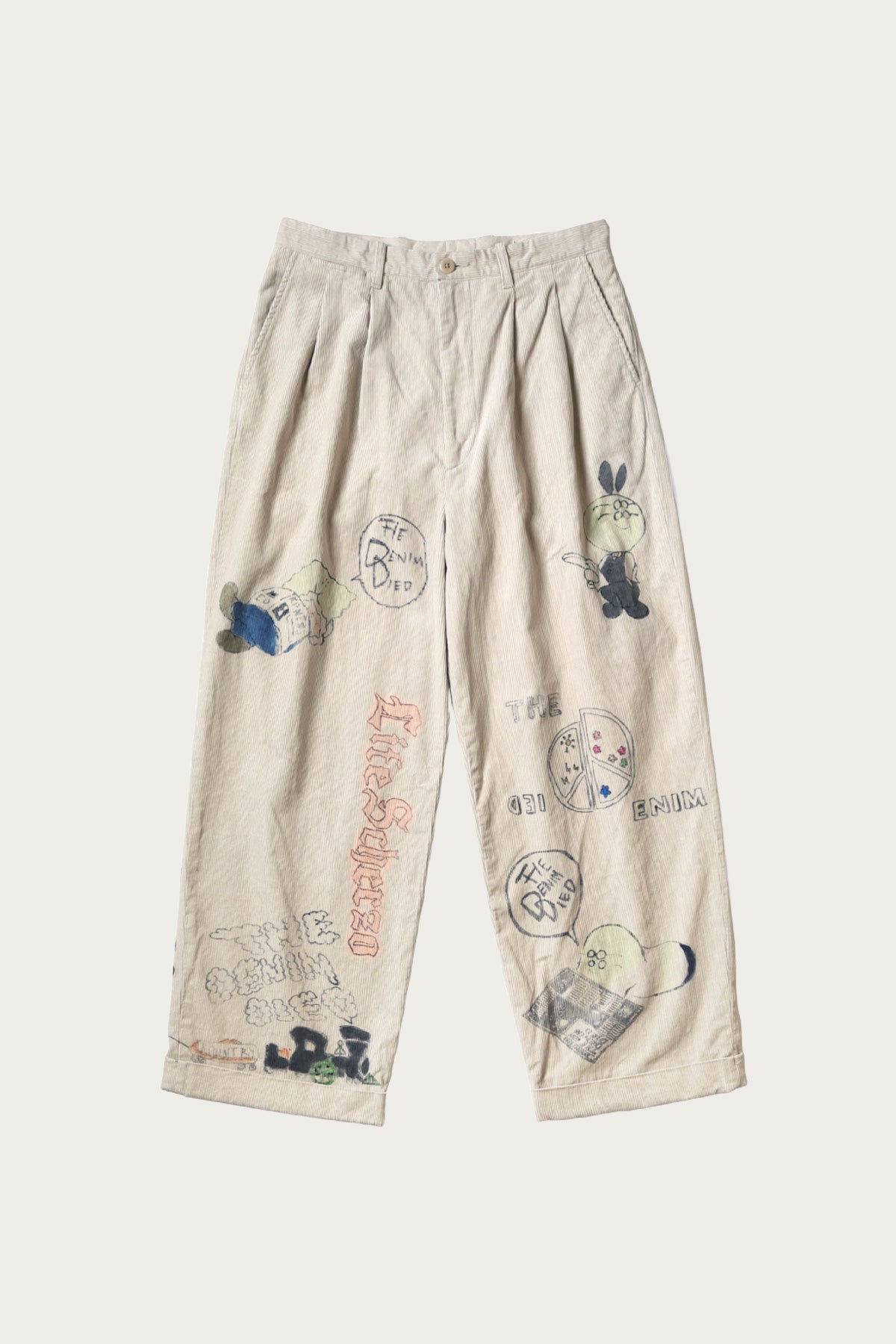 Kapital - 14W Corduroy IVY Pants (Memorial Paint Model) - Beige - Canoe Club