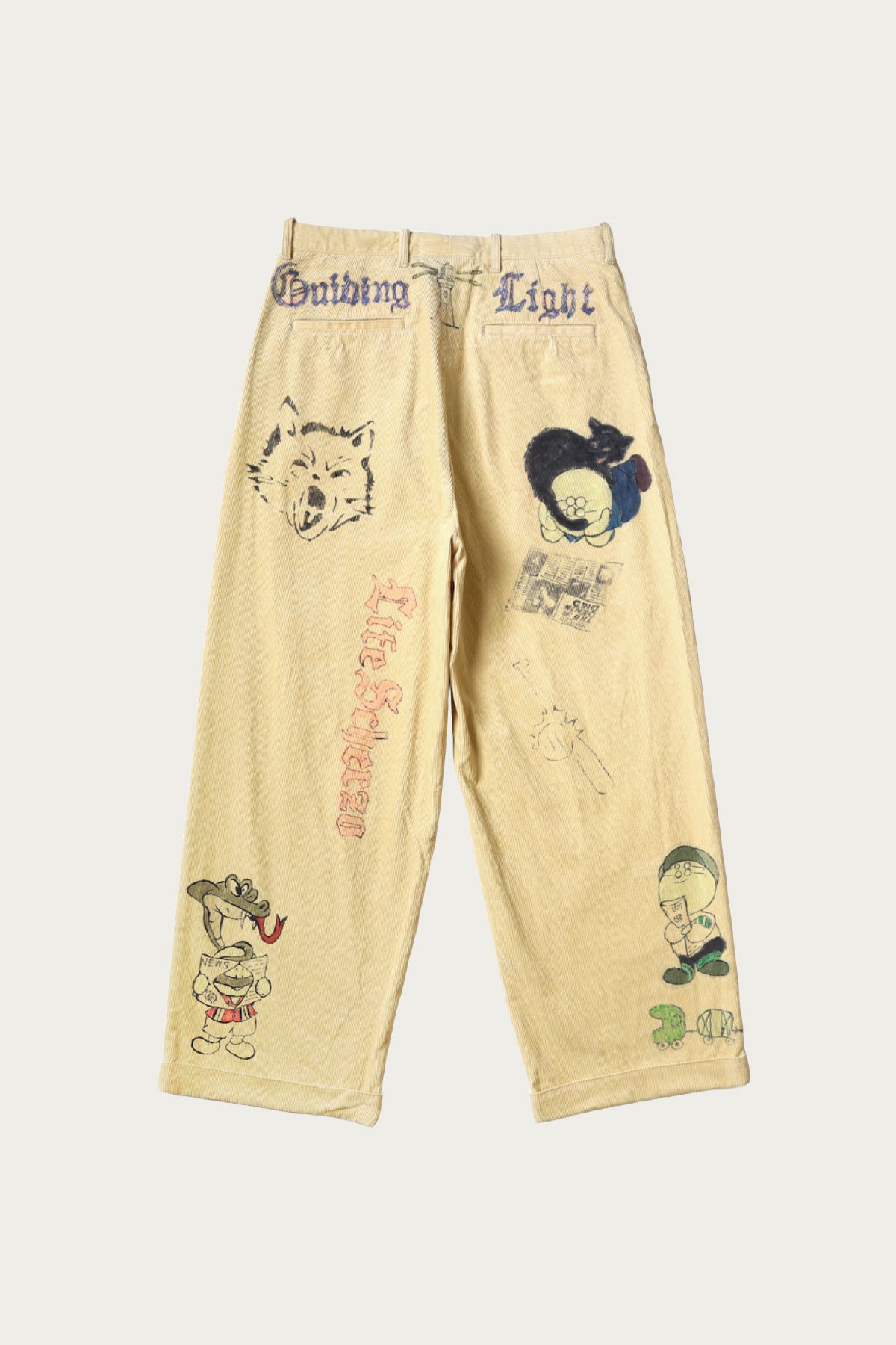 Kapital - 14W Corduroy IVY Pants (Memorial Paint Model) - Light Yellow - Canoe Club