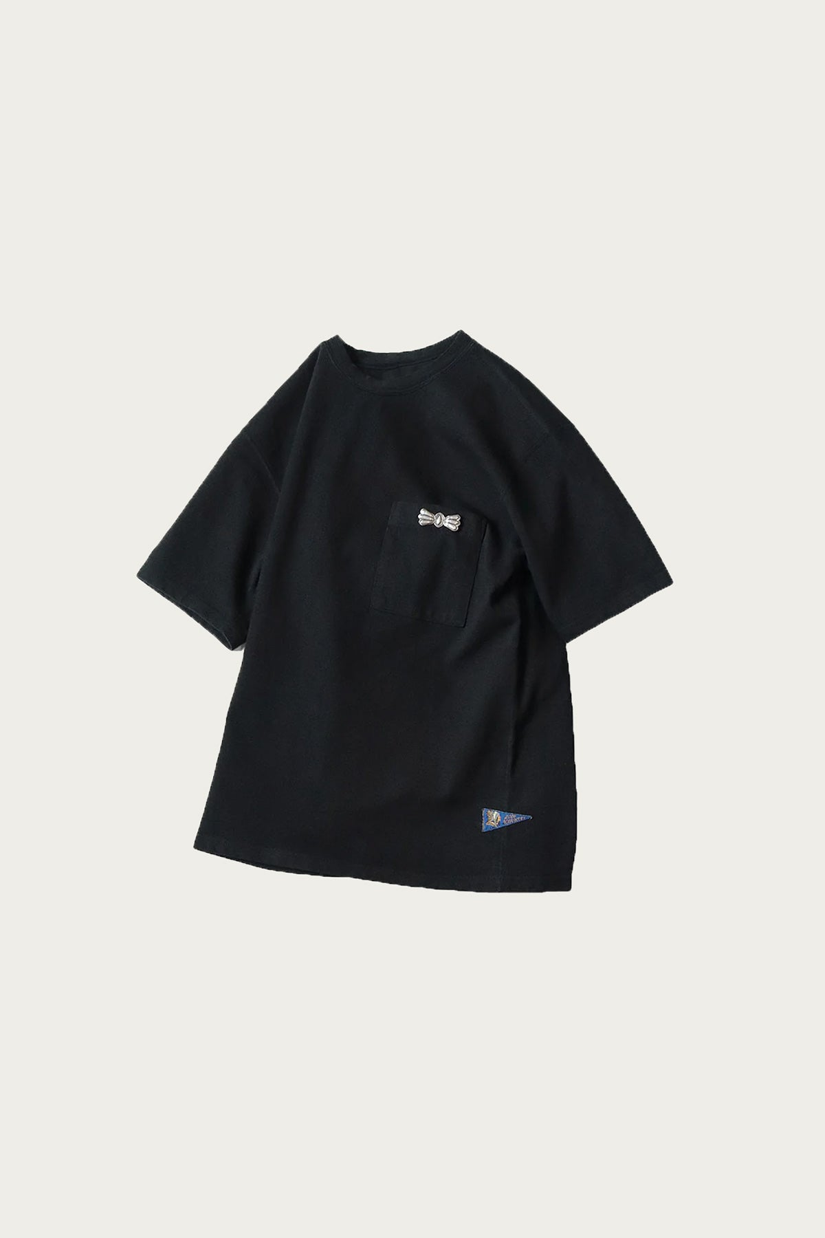 Kapital - 16/-Dense Jersey Butterfly Concho Pocket T - Black - Canoe Club