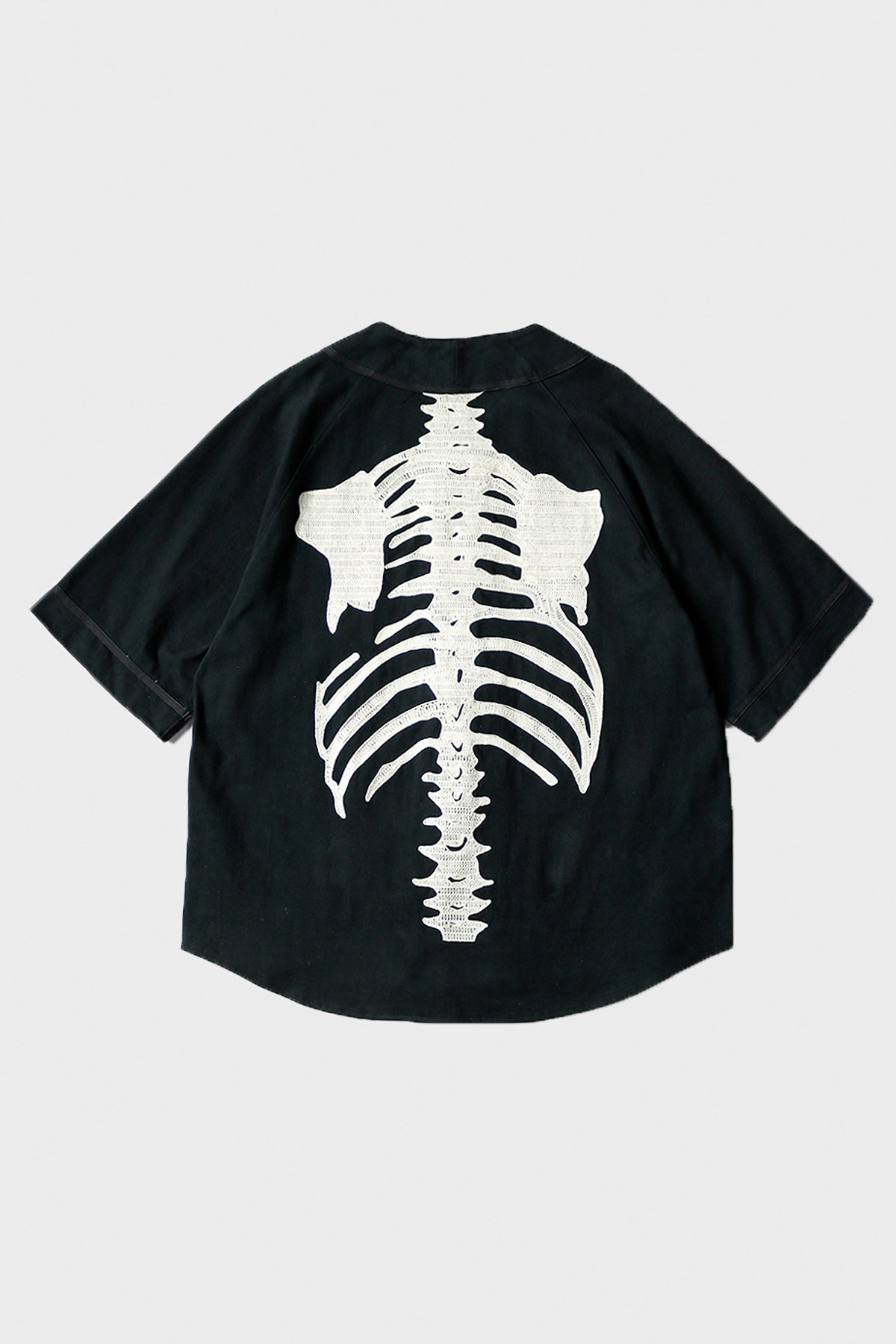 Kapital 16/-Densed Jersey Baseball Shirt (Bone) | Black | Canoe Club 3