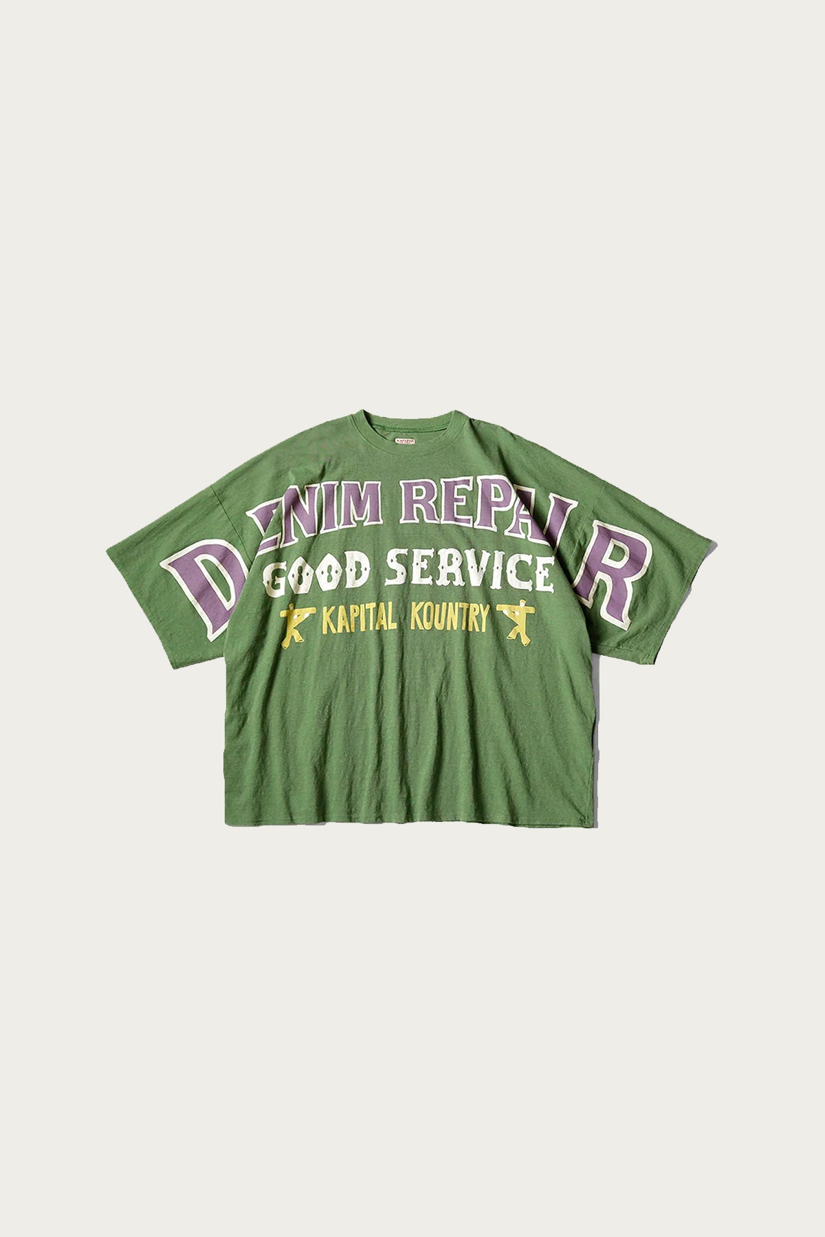 Kapital - 18.5/- Jersey HUGE-T (DENIM REPAIR) - Green - Canoe Club