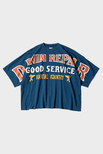Kapital 18.5/- Jersey HUGE-T (DENIM REPAIR) | Navy | Canoe Club