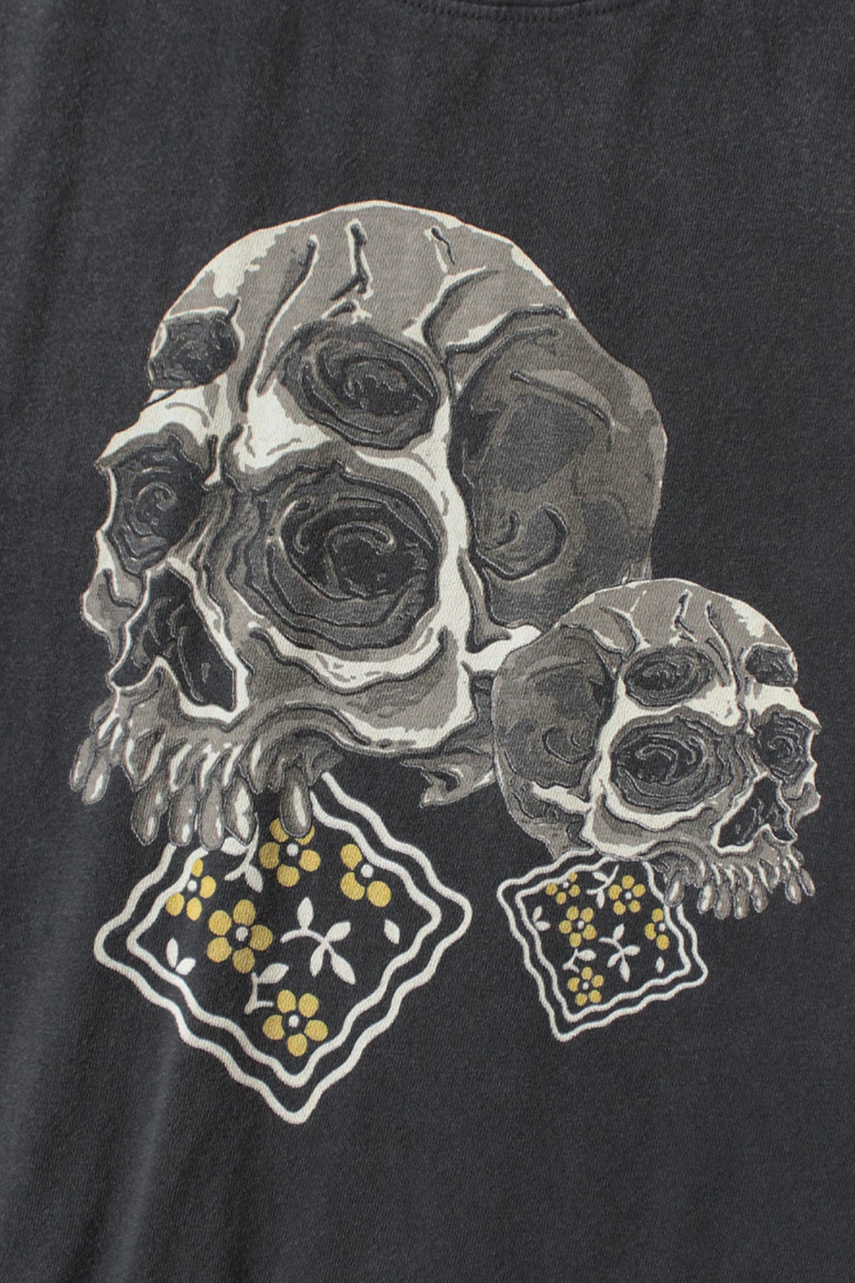 Kapital - 20/-Jersey Crew T (PECKISH Rain Skull) - Black - Canoe Club