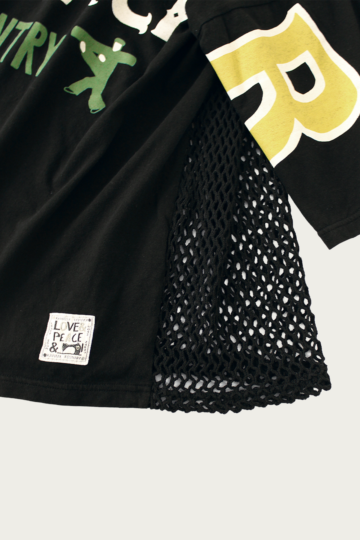 Kapital - 20/-Jersey KATABIRA HUGE-T (DENIM REPAIR) - Black - Canoe Club