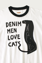 Kapital - 20/-Jersey Ringer T (DENIM MEN LOVE CATS) - White - Canoe Club