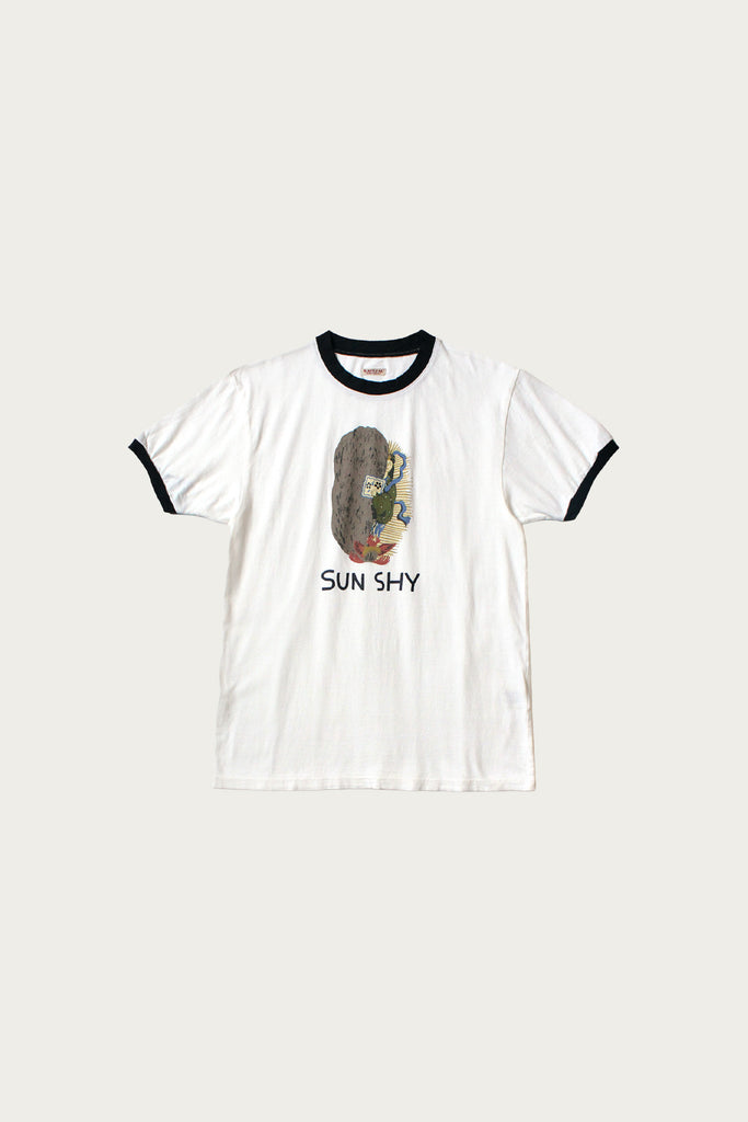 Kapital - 20/-Jersey Crew T (SUN SHY) - White - Canoe Club