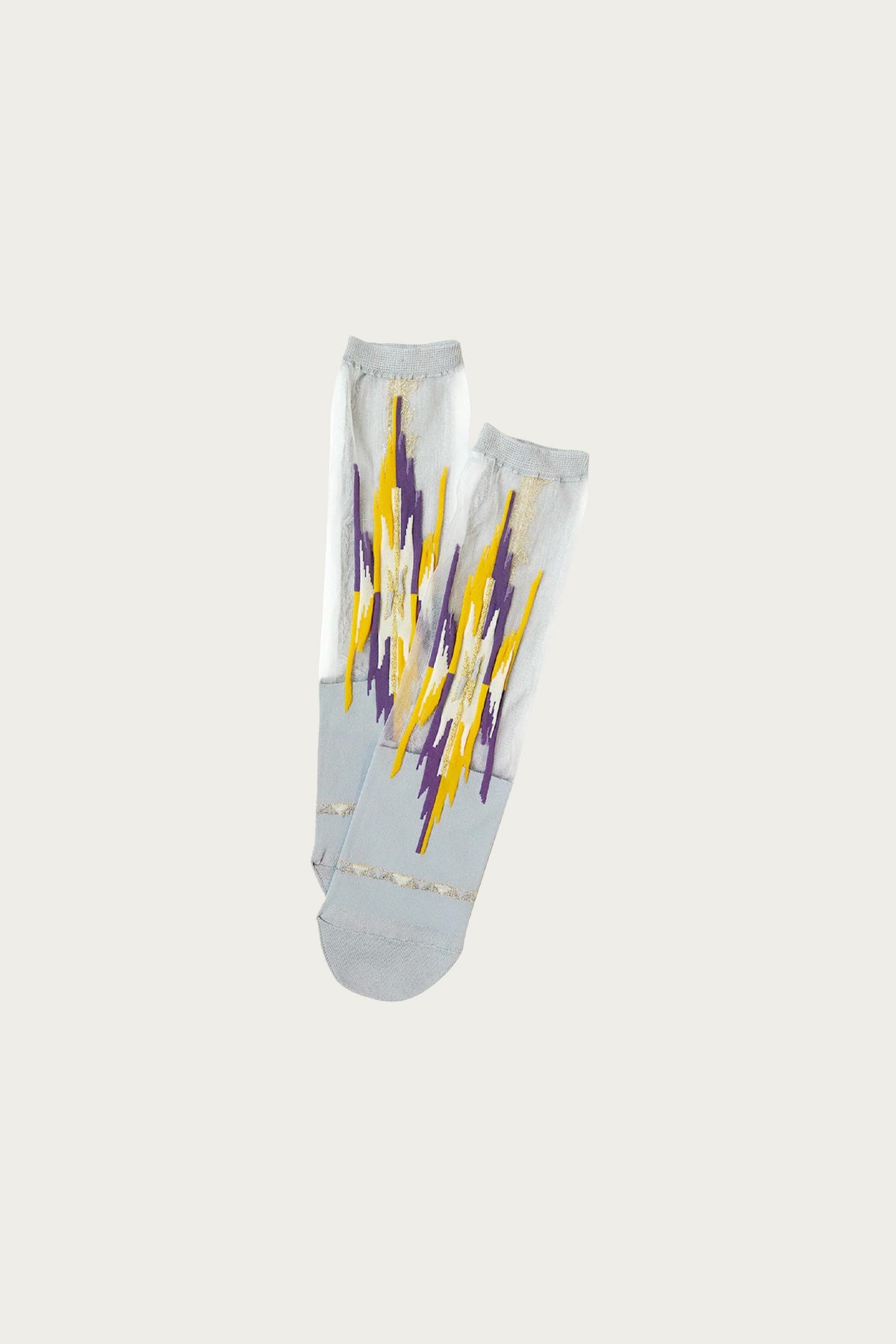 Kapital - 200 Yarns ORTEGA See-Through Socks - Grey/Purple - Canoe Club
