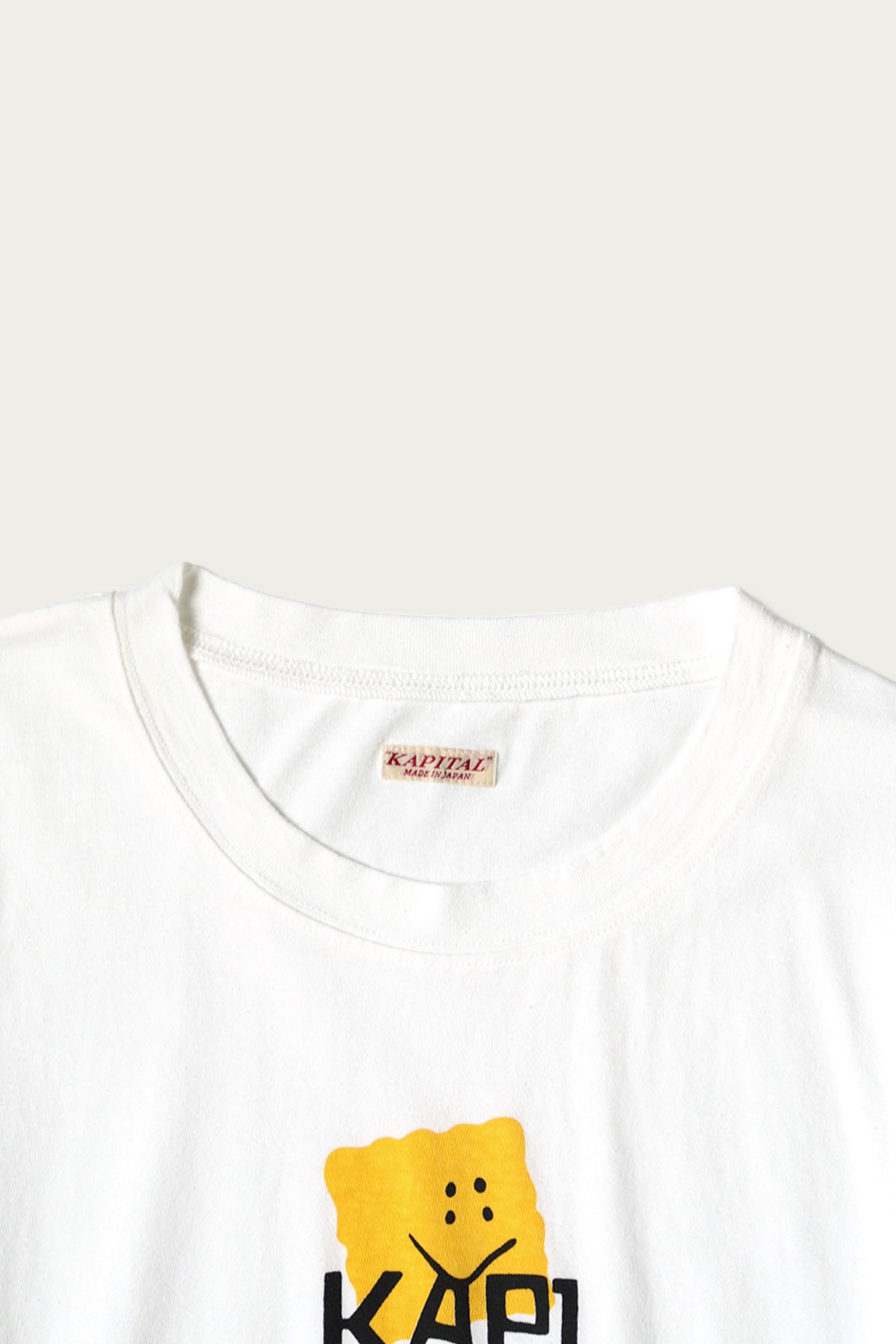Kapital - 20/-Jersey Crew Long Sleeve T (PECKISH KAP) - Yellow - Canoe Club
