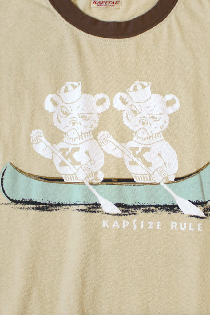 Kapital - 20/- Jersey RINGER T ("K" BEAR) - Beige - Canoe Club