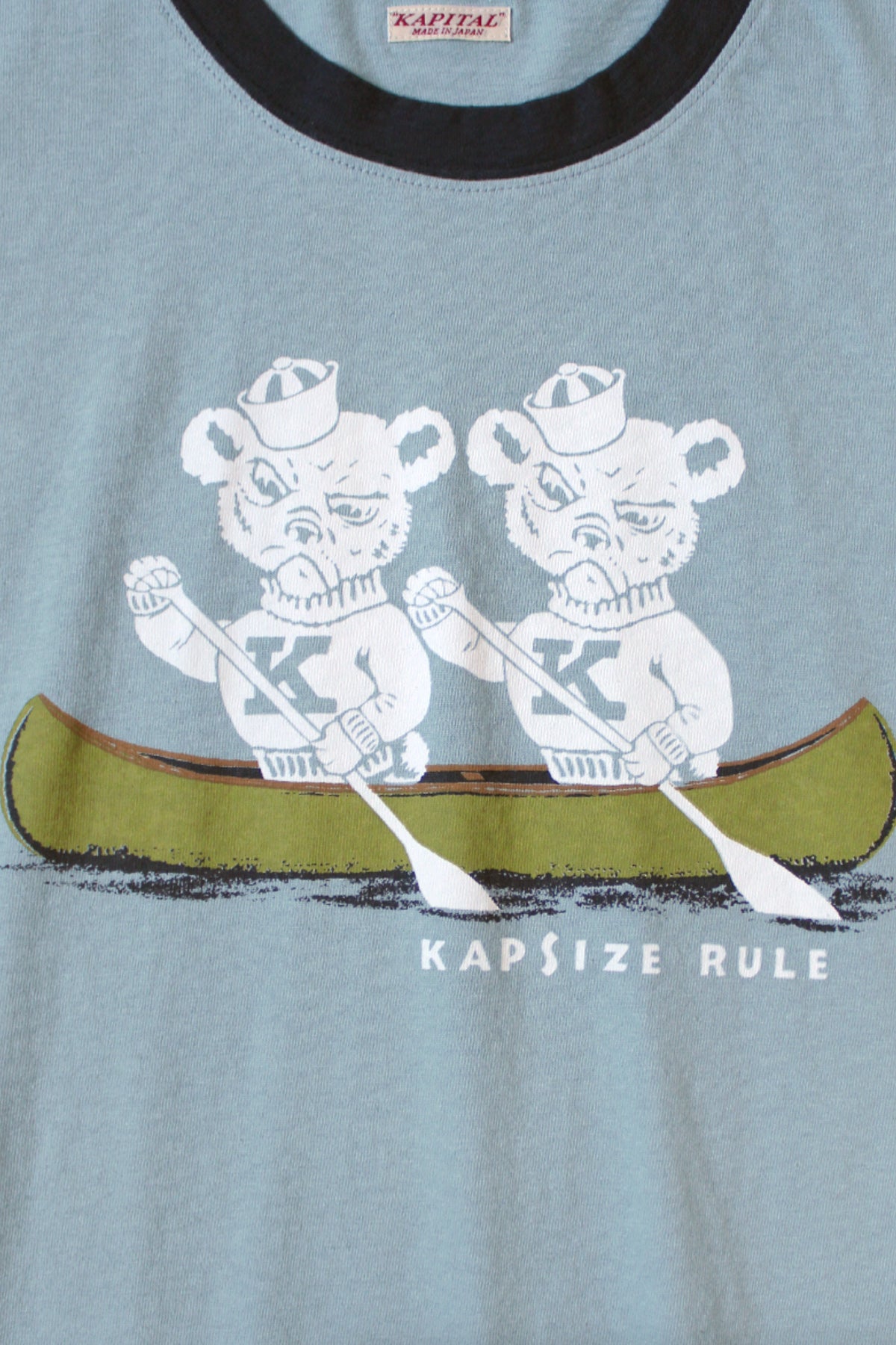Kapital - 20/- Jersey RINGER T ("K" BEAR) - Blue Grey - Canoe Club