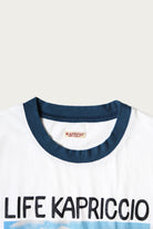 Kapital - 20/-Jersey RINGER T (LIFE KAPRICCIO ROAD SIGN PAINTER) - White - Canoe Club