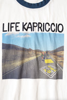 Kapital - 20/-Jersey RINGER T (LIFE KAPRICCIO ROAD SIGN PAINTER) - White - Canoe Club