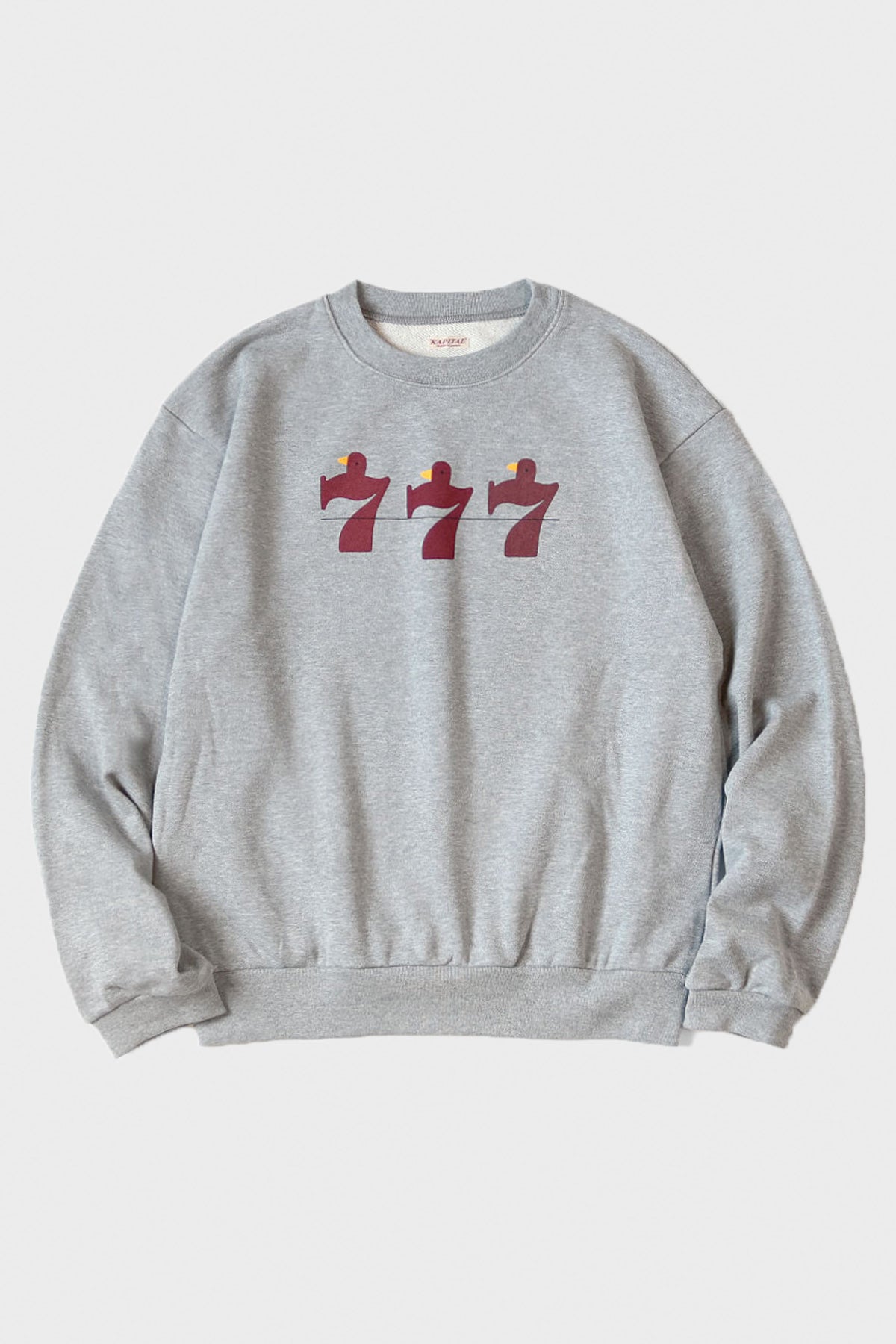 Kapital - 30/-SWTKnit Crew SWT(LUCKY BATTERY BIRD) - Grey - Canoe Club