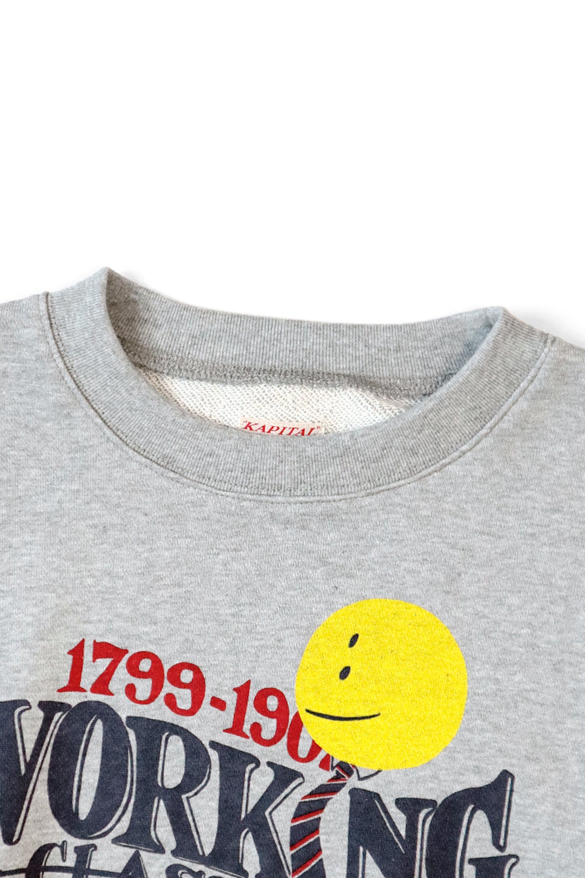 Kapital - 30/-SWT Knit Crew SWT(NIGHT SHIFT PROFILE RAINBOWY) - Grey - Canoe Club