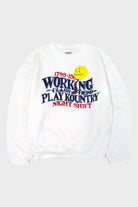 Kapital - 30/-SWT Knit Crew SWT(NIGHT SHIFT PROFILE RAINBOWY) - White - Canoe Club