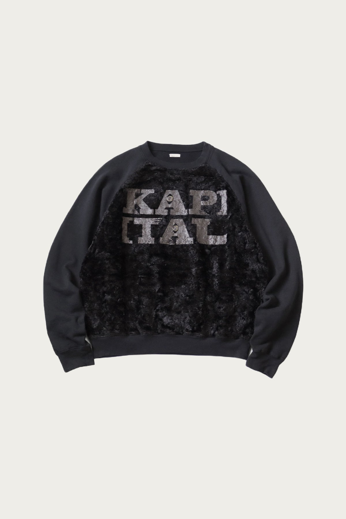 Kapital 30/-SWTxFur GRIZZLY SWT (SPEAKEASY KAPITAL) | Black