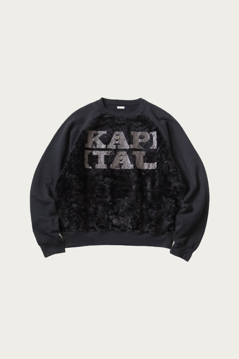 Kapital 30/-SWTxFur GRIZZLY SWT (SPEAKEASY KAPITAL) | Black