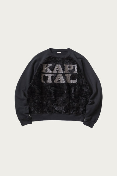 Kapital 30/-SWTxFur GRIZZLY SWT (SPEAKEASY KAPITAL) | Black