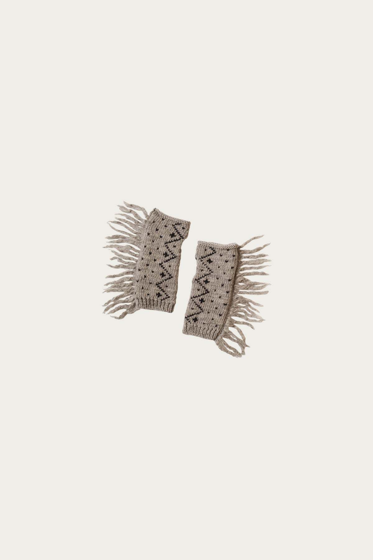 Kapital - Wool Fringed Hand Warmers - Beige - Canoe Club