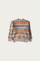 Kapital - 3G Wool YELLOWKNIFE Fair Isle Crew Sweater - Orange - Canoe Club