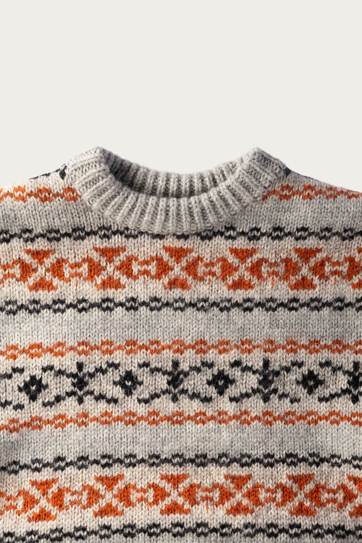 Kapital - 3G Wool YELLOWKNIFE Fair Isle Crew Sweater - Orange - Canoe Club