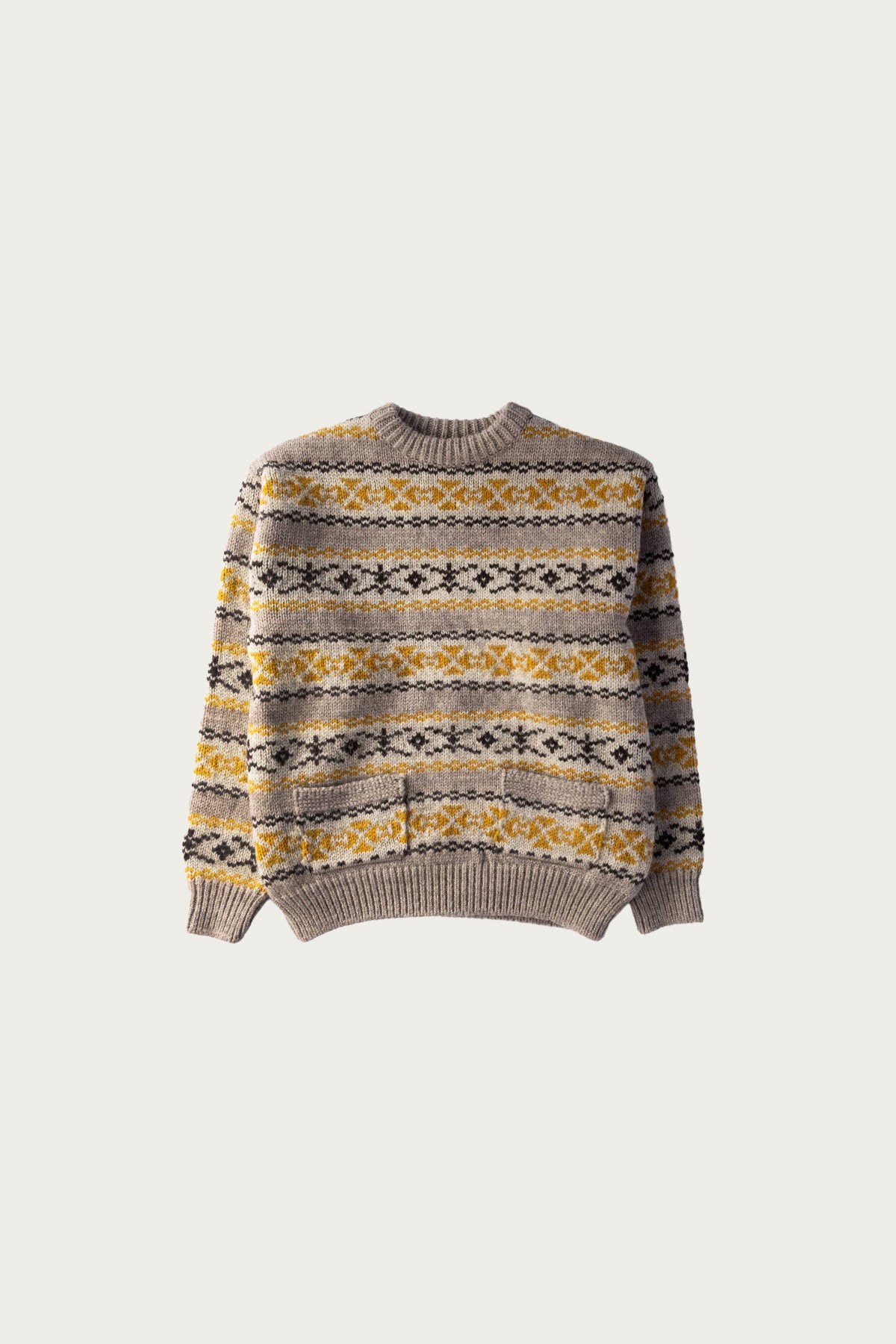 KAPITAL カシミヤ混 イエロークルーネックセーター kapital-3g-wool-yellowknife-