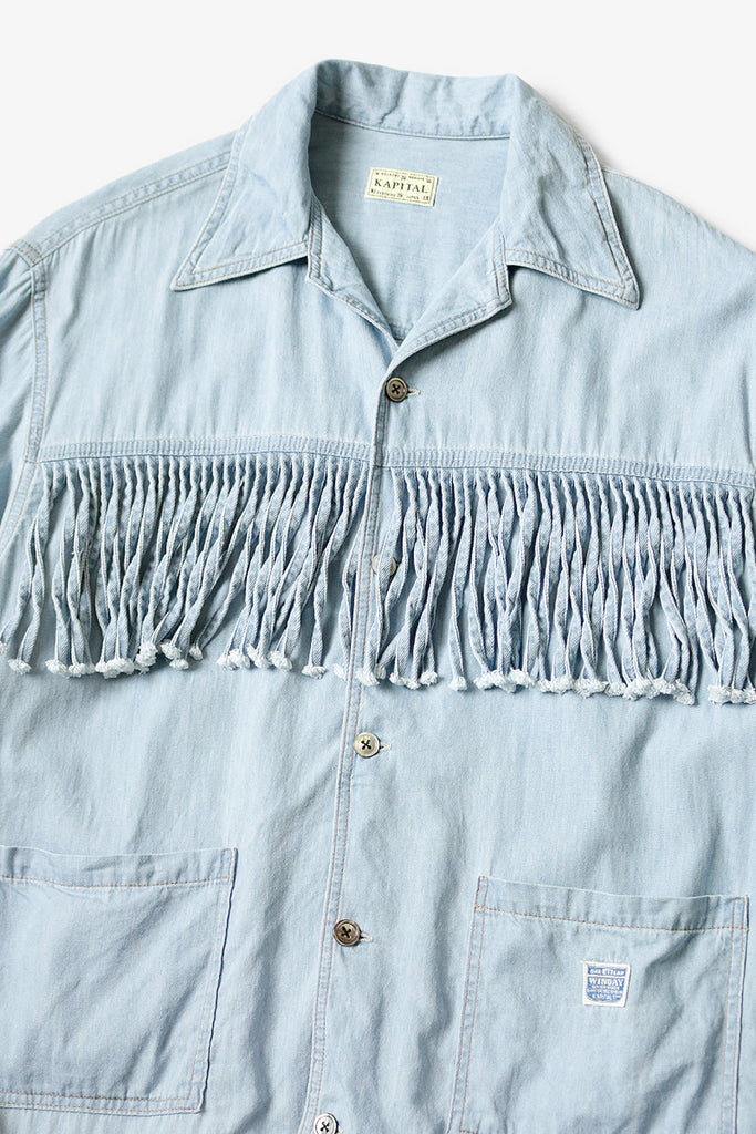 Kapital - 5.5oz Denim Fringe Board Shirt - Canoe Club