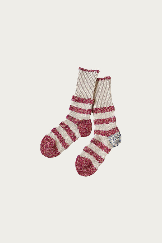 Kapital - 56 Yarns Flag Stripe Socks - Pink - Canoe Club