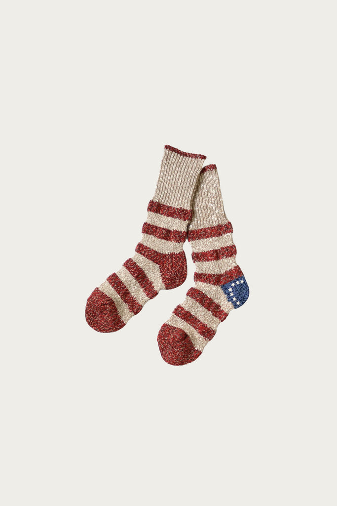 Kapital - 56 Yarns Flag Stripe Socks - Red - Canoe Club