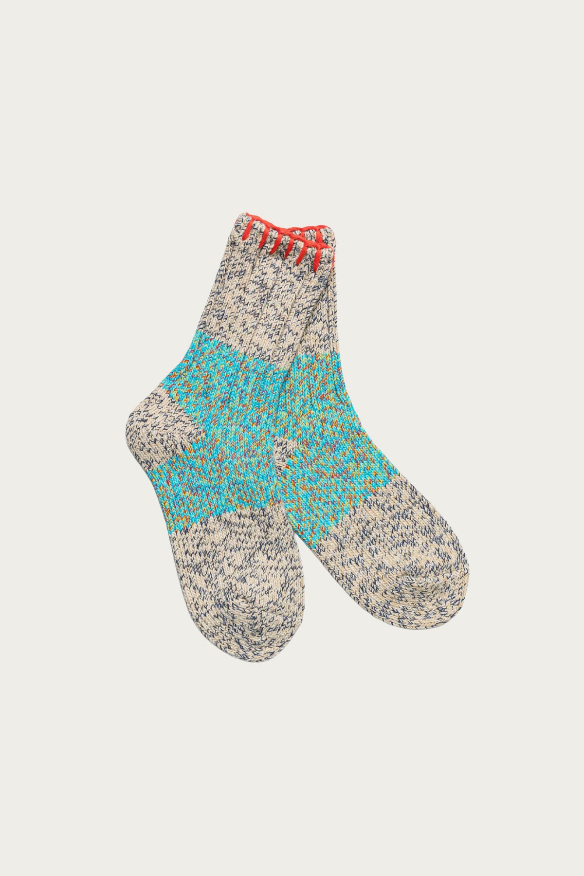 Kapital - 56 Yarns Grandrelle GOGH HOBO Stick Socks - Turquoise - Canoe Club