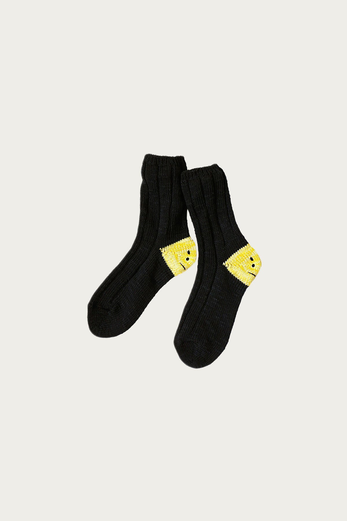 Kapital - 56 Yarns MA-1 RAINBOWY HAPPY HEEL Socks - Black - Canoe Club