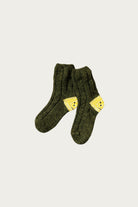 Kapital - 56 Yarns MA-1 RAINBOWY HAPPY HEEL Socks - Khaki - Canoe Club