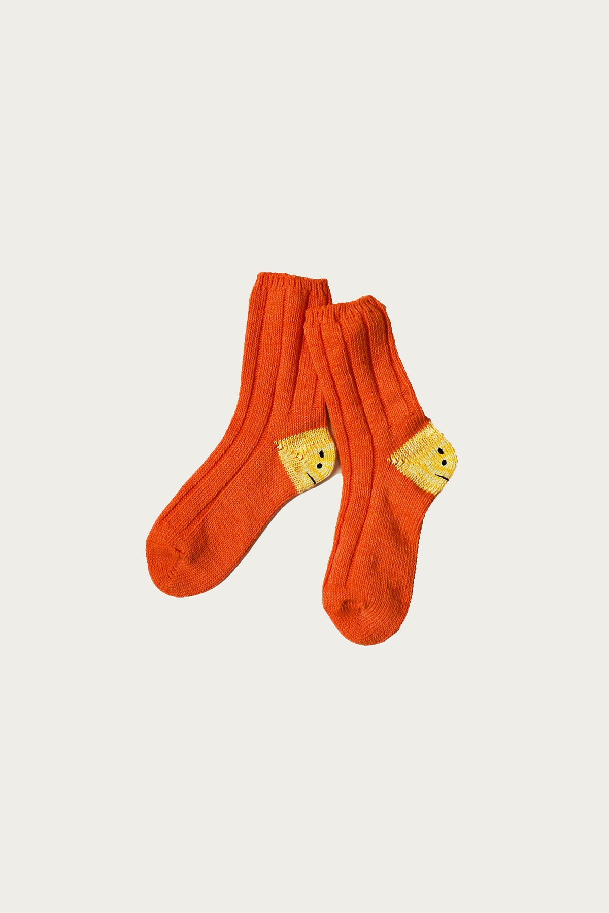 Kapital - 56 Yarns MA-1 RAINBOWY HAPPY HEEL Socks - Orange - Canoe Club